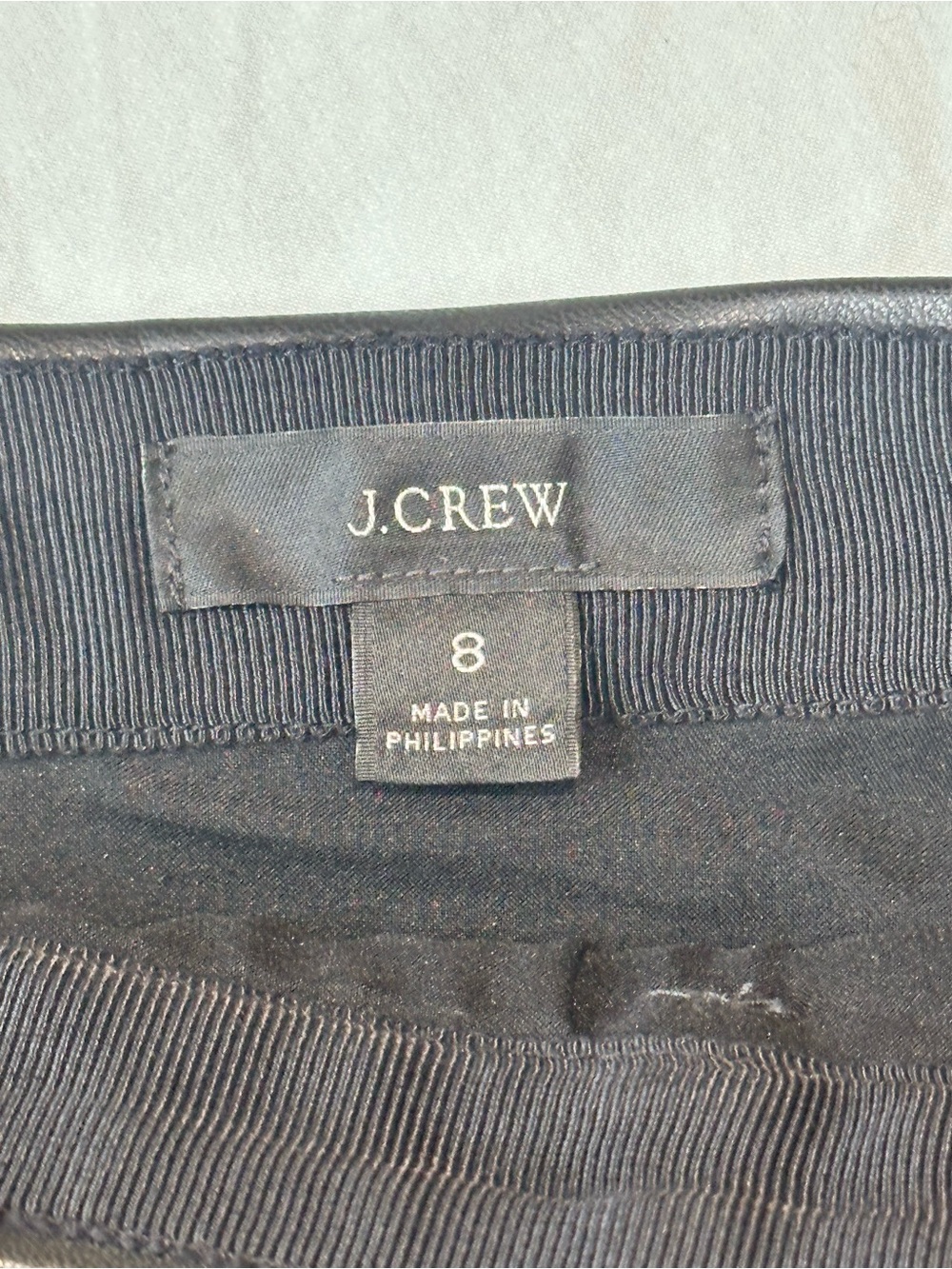 J.Crew Faux Leather Mini Skirt Black Size 8 Vegan PU - Picture 3 of 4